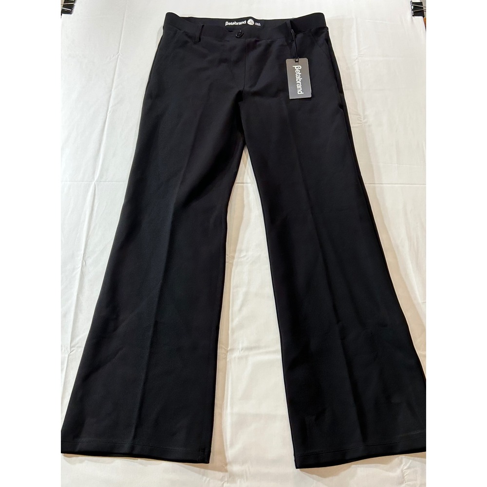 Betabrand Dress Pant Yoga Pants Black Bootcut Petite Large NWT